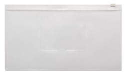 Папка на молнии ZIP Бюрократ -BPM6AWT полипропилен 0.15мм карм.для визит. цвет молнии белый Travel формат