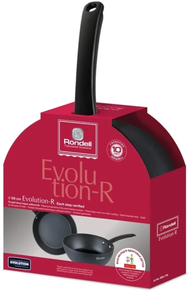 Сковорода Rondell Evolution-R RDA-798 круглая 28см покрытие: Evolution ручка несъемная (без крышки) графитовый