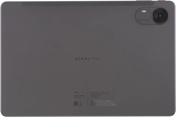 Планшет Digma Pro Infinity G85 (2.0) 8C RAM6Gb ROM128Gb 10.1&amp;quot; In-Cell 1920x1200 4G 2Sim Android 14 темно-серый 13Mpix 5Mpix BT WiFi microSD 256Gb 7000mAh