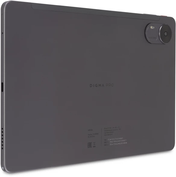 Планшет Digma Pro Infinity G85 (2.0) 8C RAM6Gb ROM128Gb 10.1&amp;quot; In-Cell 1920x1200 4G 2Sim Android 14 темно-серый 13Mpix 5Mpix BT WiFi microSD 256Gb 7000mAh