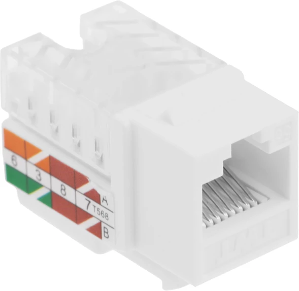 Модуль Lanmaster TWT-OK45UTP/5E-WH информ. Keystone RJ45 кат.5E UTP бел. (упак.:1шт)
