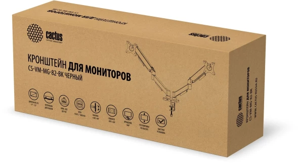 Кронштейн для мониторов Cactus CS-VM-MG-82-BK черный/белый 17&amp;quot;-32&amp;quot; макс.9кг настольный поворот и наклон