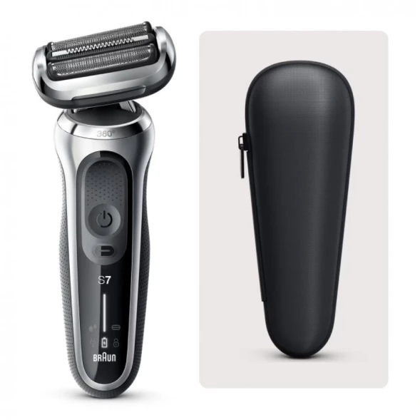 Бритва сетчатая Braun Series 7 71-S1000s реж.эл.:3 питан.:аккум. серебристый/черный