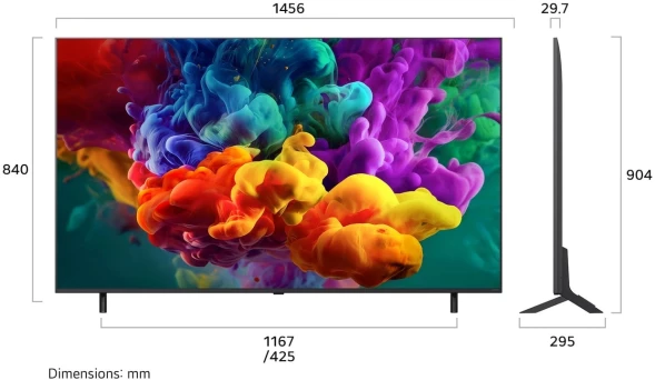 Телевизор LED LG 65&amp;quot; 65QNED85B6C.ARUG черный титан 4K Ultra HD 120Hz DVB-T2 DVB-C DVB-S2 USB WiFi Smart TV