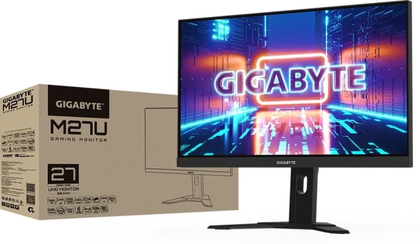 Монитор Gigabyte 27&amp;quot; M27U черный IPS LED 1ms 16:9 HDMI M/M матовая HAS 400cd 178гр/178гр 3840x2160 160Hz G-Sync FreeSync Premium Pro DP 4K USB 6.48кг