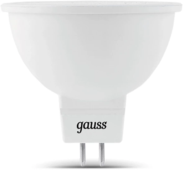 Лампа светодиодная Gauss 101505109 9Вт цок.:GU5.3 рефлек. 220B св.свеч.бел.теп. MR16 (упак.:10шт)