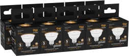 Лампа светодиодная Gauss 101505109 9Вт цок.:GU5.3 рефлек. 220B св.свеч.бел.теп. MR16 (упак.:10шт)