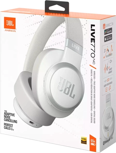 Гарнитура накладные JBL Live 770NC белый беспроводные bluetooth оголовье (JBLLIVE770NCWHT)