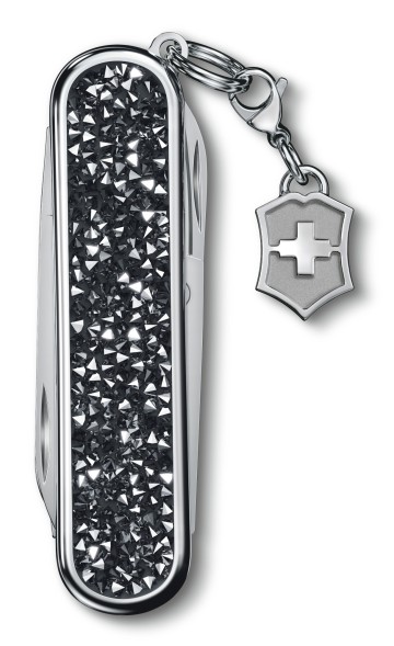 Нож перочинный Victorinox Classic Brilliant Crystal (0.6221.35) 58мм 5функц. черный/серебристый подар.коробка