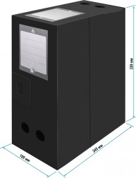 Короб архивный вырубная застежка Бюрократ -BA100/08BLCK пластик 0.8мм корешок 100мм 330x245мм черный