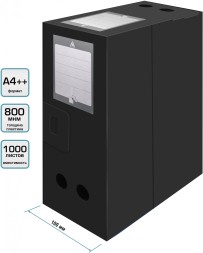 Короб архивный вырубная застежка Бюрократ -BA100/08BLCK пластик 0.8мм корешок 100мм 330x245мм черный