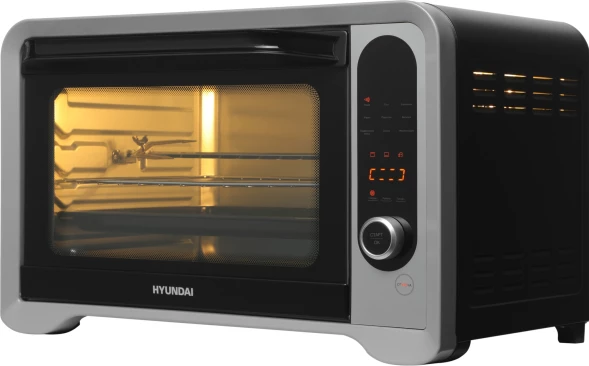 Мини-печь Hyundai MIO-HY104 35л. 1600Вт черный/серебристый