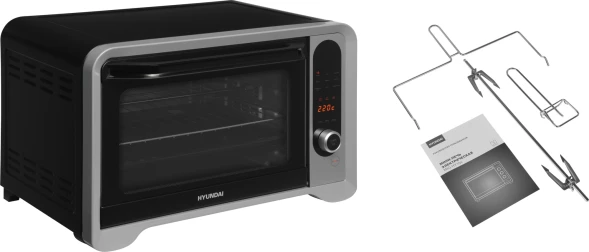 Мини-печь Hyundai MIO-HY104 35л. 1600Вт черный/серебристый