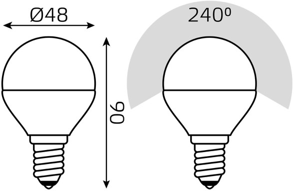 Лампа светодиодная Gauss 105101406 6Вт цок.:E14 шар 220B св.свеч.RGB (упак.:1шт)