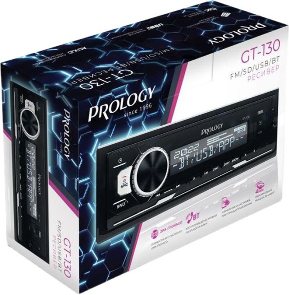 Автомагнитола Prology GT-130 1DIN 4x55Вт v4.2 ПДУ (PRGT130)