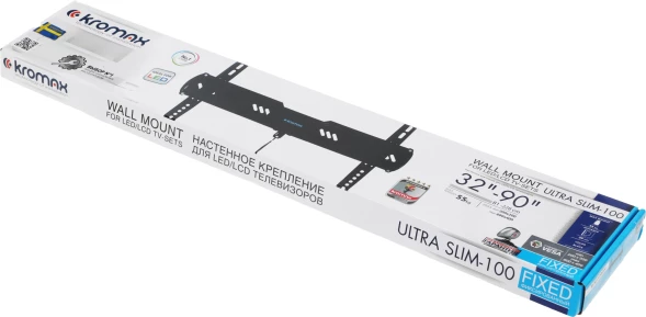 Кронштейн для телевизора Kromax Ultra Slim-100 черный 32&amp;quot;-90&amp;quot; макс.55кг настенный фиксированный