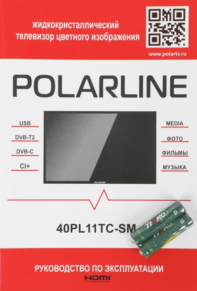 Телевизор LED PolarLine 40&amp;quot; 40PL11TC-SM черный FULL HD 60Hz DVB-T DVB-T2 DVB-C DVB-S2 USB WiFi Smart TV (RUS)