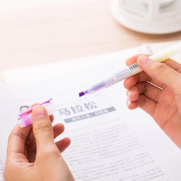 Набор текстовыделителей Deli S619 скошенный пиш. наконечник двухсторонний 6цв. ПЭТ-бокс (5шт.)