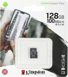 Флеш карта microSDXC 128GB Kingston SDCS2/128GBSP Canvas Select Plus w/o adapter