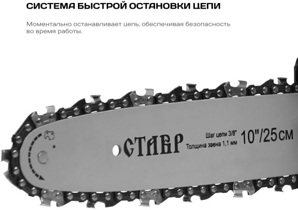 Цепная пила Ставр ПЦА-25/20 аккум. дл.шины:10&amp;quot; (25cm) (СТ25-20ПЦА)