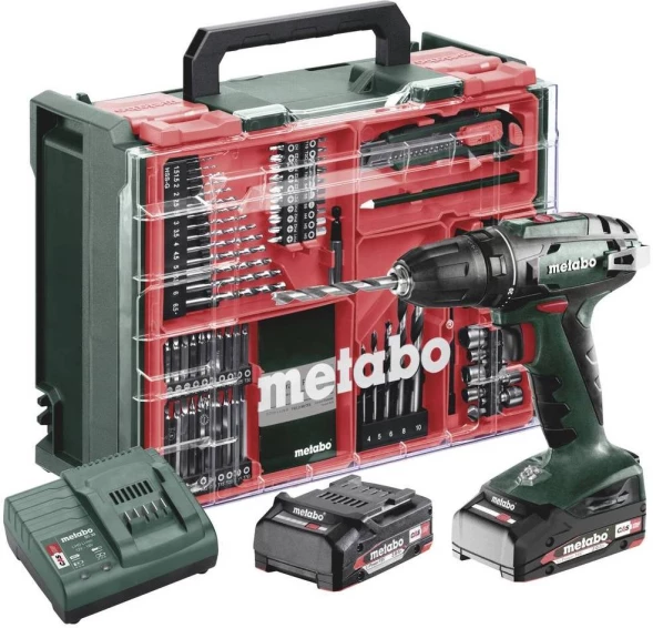 Дрель безударная Metabo BS 18 Set патрон:быстрозажимной реверс (кейс в комплекте) (602207710)