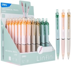 Набор карандашей мех. Deli EU747-P Scribe 0.7мм пластик ассорти дисплей (36шт)