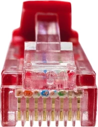 Патч-корд Suprlan 10-0154 UTP RJ-45 вил.-вилка RJ-45 кат.5E 3м красный LSZH 26AWG