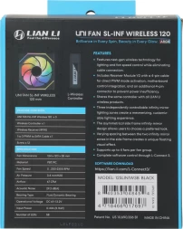 Вентилятор для корпуса Lian-Li Uni Fan SL-INF Wireless 120 ARGB 120х124.5x28 черный 4-pin 29.2дБ (упак.:3шт) (G99.12SLIN1W3B.R0) Ret