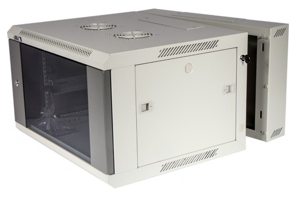 Шкаф коммутационный Lanmaster (TWT-CBW3G-22U-6X6-GY) настенный 22U 600x600мм пер.дв.стекл задн.дв.спл.стал.лист 2 бок.пан. 60кг серый 441мм 1079мм IP20