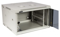 Шкаф коммутационный Lanmaster (TWT-CBW3G-22U-6X6-GY) настенный 22U 600x600мм пер.дв.стекл задн.дв.спл.стал.лист 2 бок.пан. 60кг серый 441мм 1079мм IP20