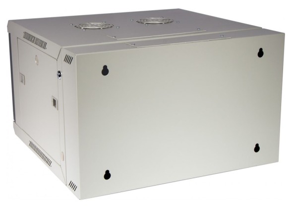 Шкаф коммутационный Lanmaster (TWT-CBW3G-22U-6X6-GY) настенный 22U 600x600мм пер.дв.стекл задн.дв.спл.стал.лист 2 бок.пан. 60кг серый 441мм 1079мм IP20