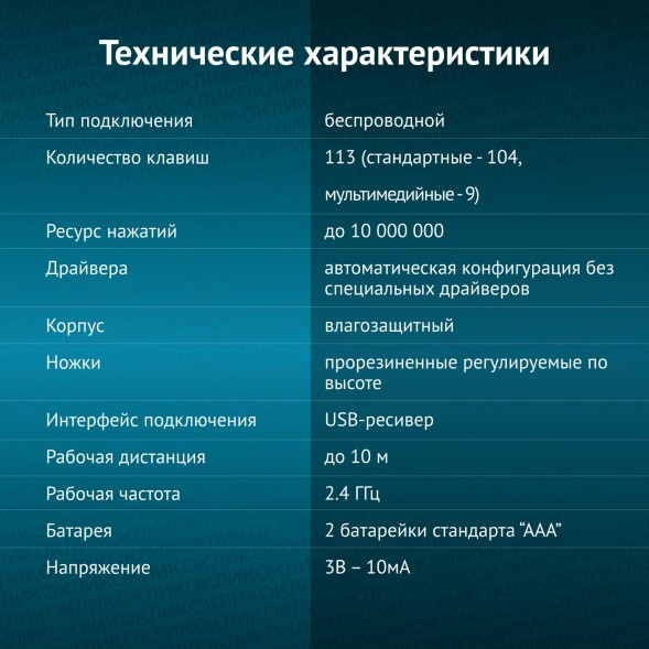 Клавиатура Оклик K225W черный USB беспроводная Multimedia (1875232)