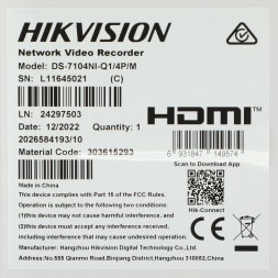 Видеорегистратор Hikvision DS-7104NI-Q1/4P(D)