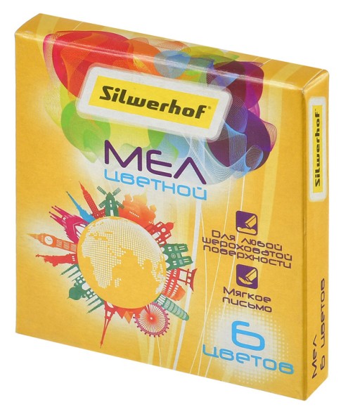 Мел цветной Silwerhof 882086-06 Солнечная коллекция 6цв. картон.кор.