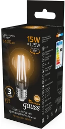 Лампа светодиодная Gauss Filament 102902115 15Вт цок.:E27 груша 220B св.свеч.бел.теп. (упак.:10шт)
