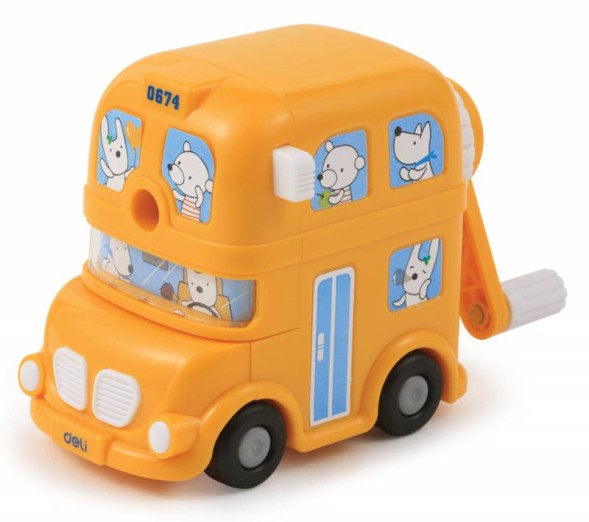 Точилка для карандашей механическая Deli BUS E0674 1 отверстие пластик ассорти коробка
