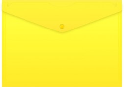 Конверт на кнопке Бюрократ -PK803ANYEL A4 непрозрачный пластик 0.18мм желтый