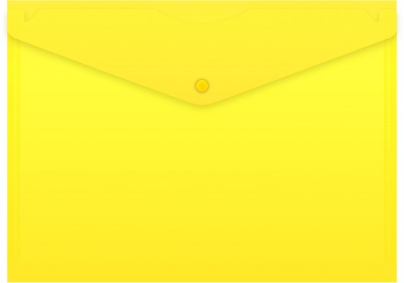 Конверт на кнопке Бюрократ -PK803ANYEL A4 непрозрачный пластик 0.18мм желтый