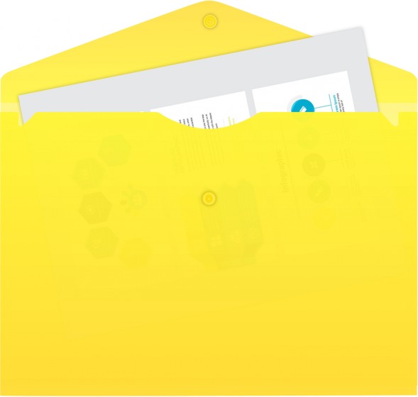 Конверт на кнопке Бюрократ -PK803ANYEL A4 непрозрачный пластик 0.18мм желтый