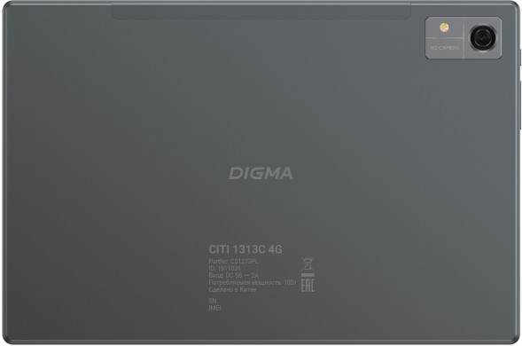 Планшет Digma CITI 1313C 4G SC9863A1 (1.6) 8C RAM3Gb ROM32Gb 10.1&amp;quot; IPS 1280x800 3G 4G Android 13 темно-серый 5Mpix 2Mpix BT GPS WiFi Touch microSD 128Gb 6000mAh