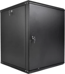 Шкаф коммутационный ЦМО ШРН-Эконом (ШРН-Э-12.500.1-9005) настенный 12U 600x520мм пер.дв.металл 75кг черный 470мм 19.6кг 180град. 608мм IP20 металл