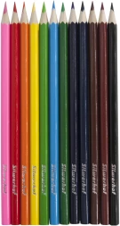 Карандаши цв. Silwerhof Color 2.8мм шестигран. дерево ассорти 12цв. коробка/европод.