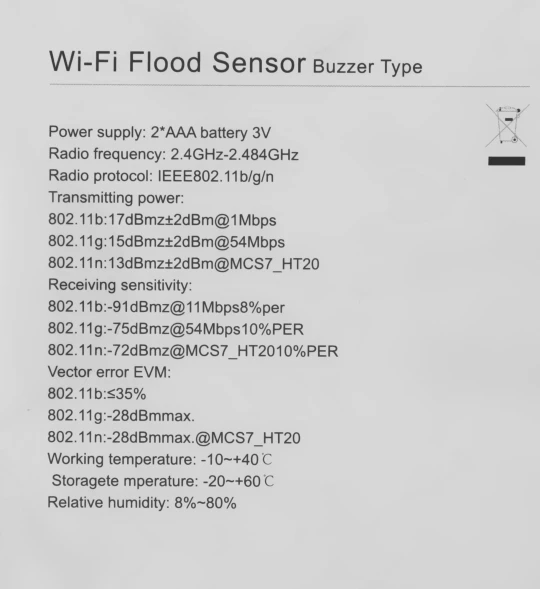 Датчик протечки Moes WSS-JM-WL-A белый