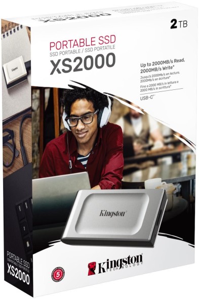 Накопитель SSD Kingston USB 3.2 2Tb SXS2000/2000G XS2000 1.8&amp;quot; серый