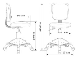 Кресло детское Бюрократ CH-W204/F мультиколор маскарад крестов. пластик подст.для ног пластик белый