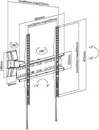 Кронштейн для телевизора Ultramounts UM878 черный 32&amp;quot;-55&amp;quot; макс.35кг настенный поворотно-выдвижной и наклонный