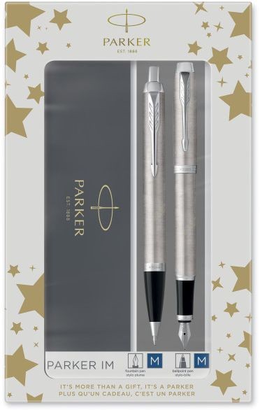 Набор ручек Parker IM Core FK221 (2183058) Stainless Steel CT M сталь нержавеющая подар.кор. ручка перьевая, ручка шариковая