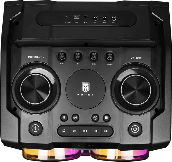 Колонка порт. Ural Молот 23 черный 2000W 1.1 BT/3.5Jack/USB-C 15м 7000mAh (УРАЛ МОЛОТ 23)
