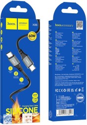 Кабель Hoco Spear X86 TYPE-C TO TYPE-C USB Type-C (m)-USB Type-C (m) 1м черный коробка