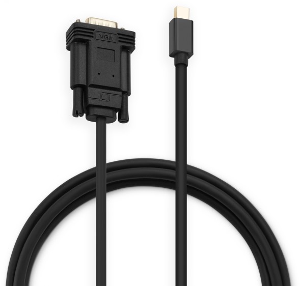 Кабель аудио-видео Buro 1.1v miniDisplayport (m)/VGA (m) 2м. позолоч.конт. черный (BHP MDPP-VGA-2)